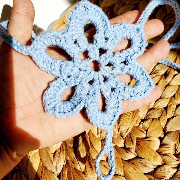 Boho Barefoot sandals cotton anklet adjustable - Picture 6 of 10